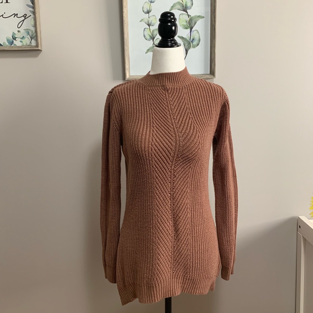 Dynamite Dusty Pink Mock Neck Knit Sweater Size S